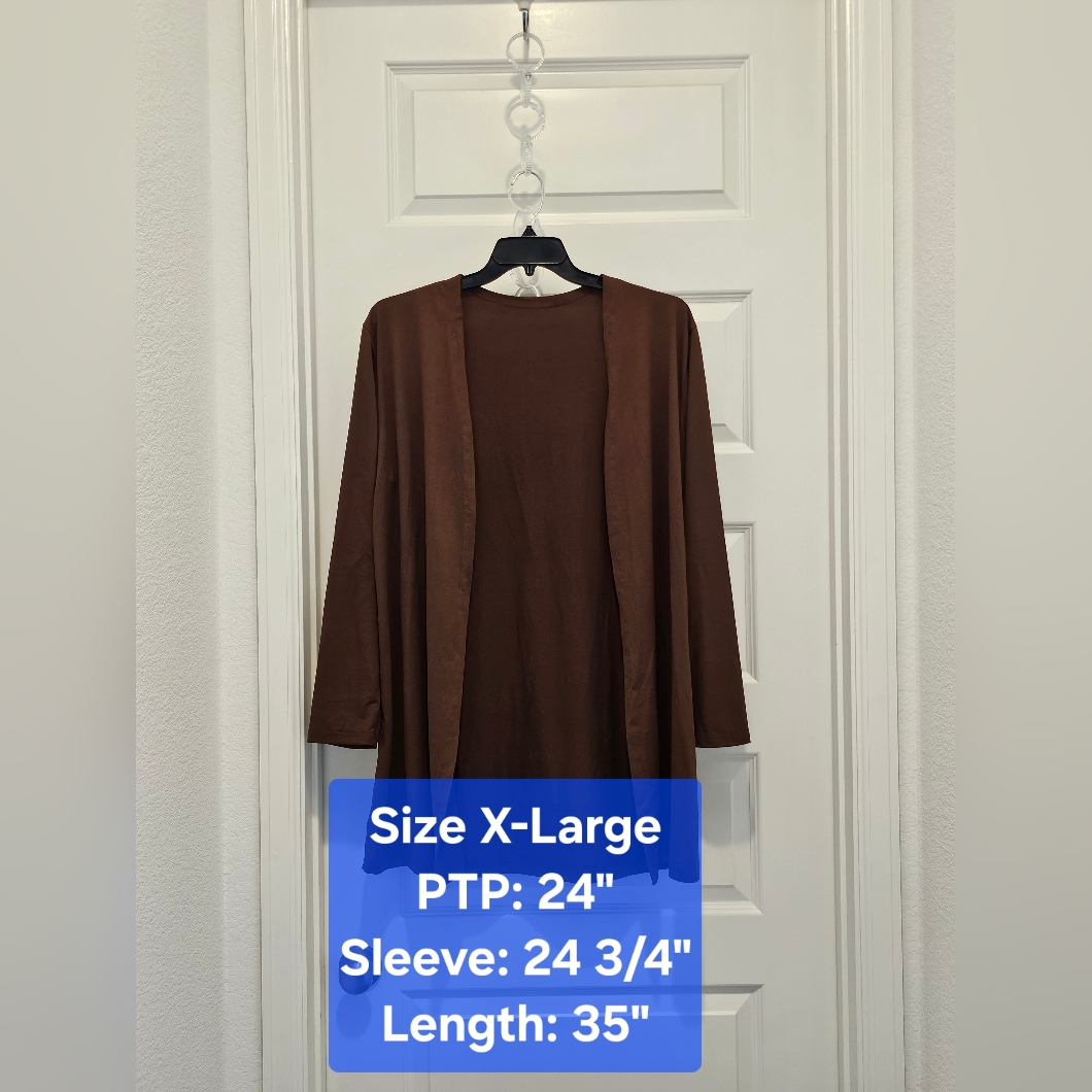 Unbranded Open Front Long Sleeve Kimono, Euc, Size Xl